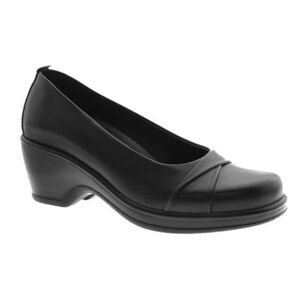 Dansko Wedges Black Leather Size 38